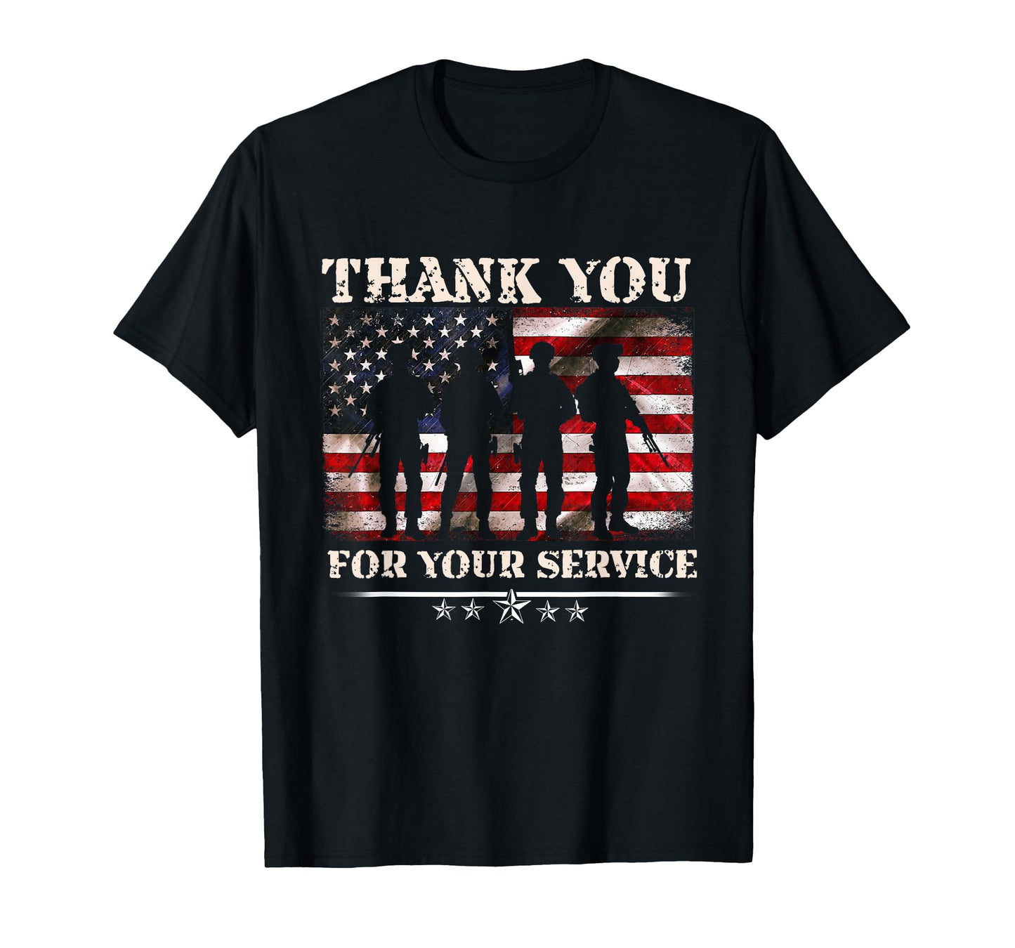 Thank You For Your Service American Flag Veterans Day T-Shirt