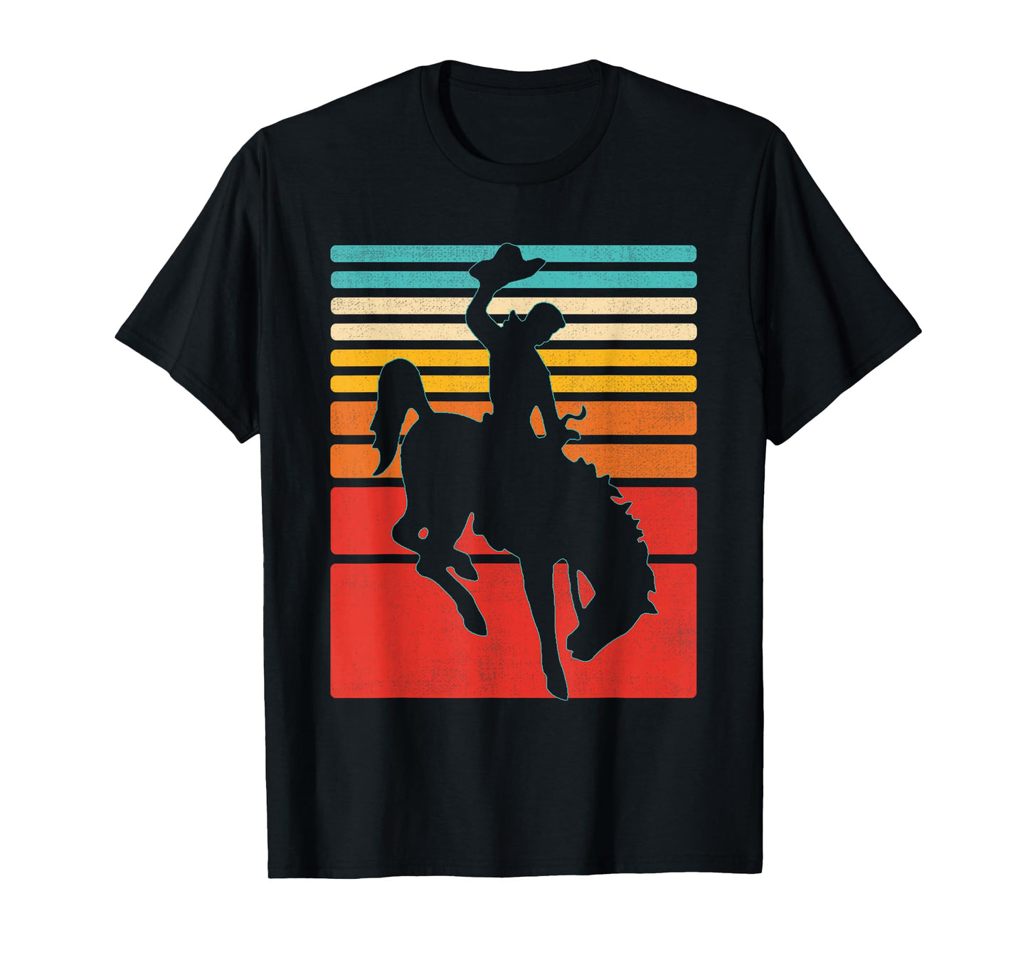 Rodeo Bucking Bronco Horse Retro Style T-Shirt