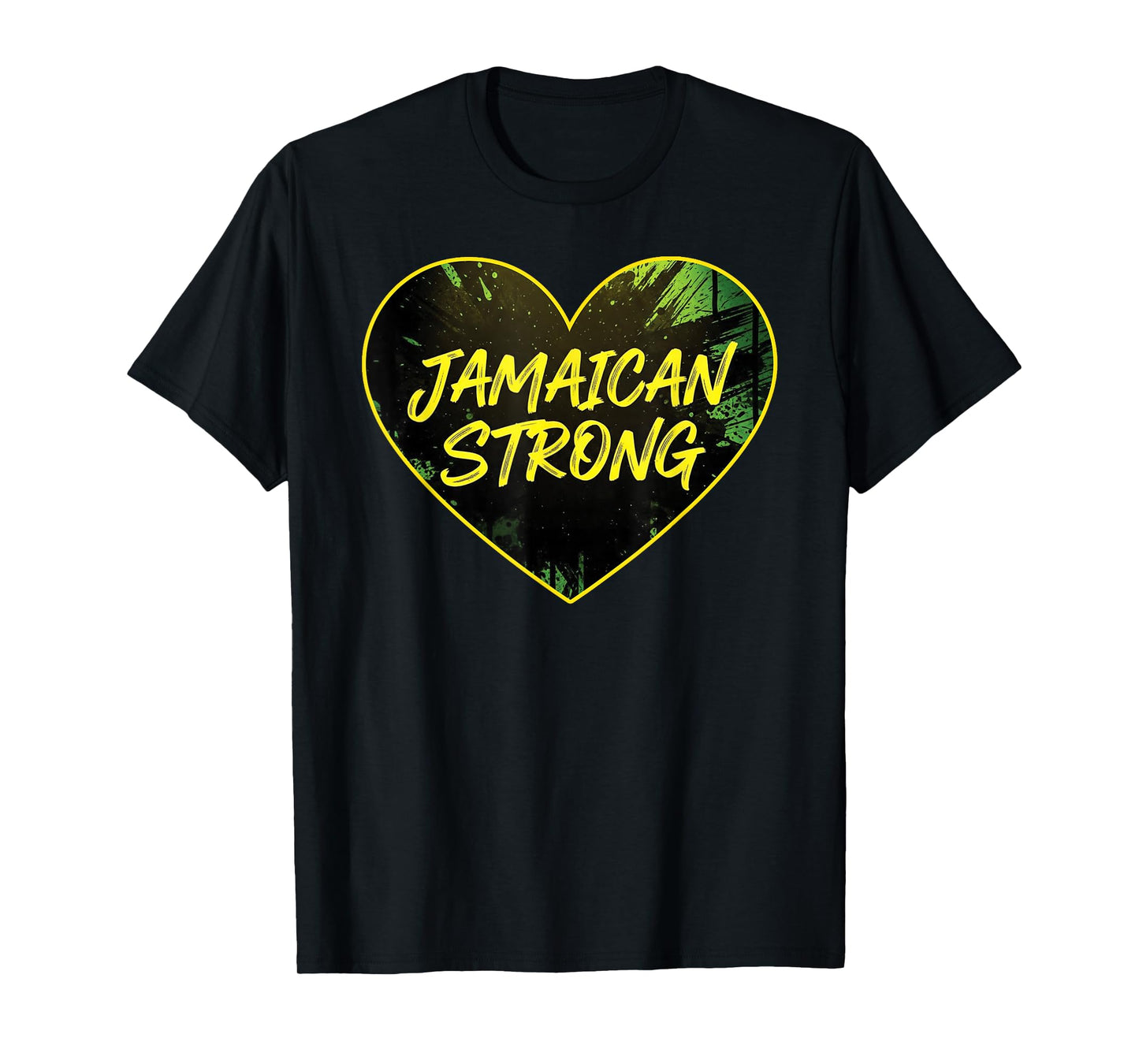 Jamaica Strong Shirt Watercolor Love Heart Pride Design T-Shirt