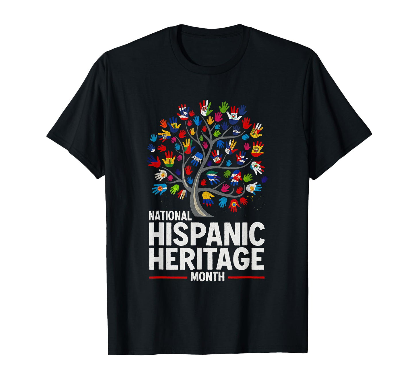 Tree Roots National Hispanic Heritage Month Hand Flag T-Shirt