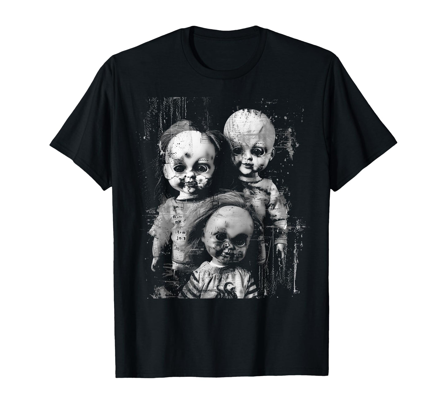 Haunted Creepy Doll Horror Toy Halloween Goth Alt Scary Emo T-Shirt