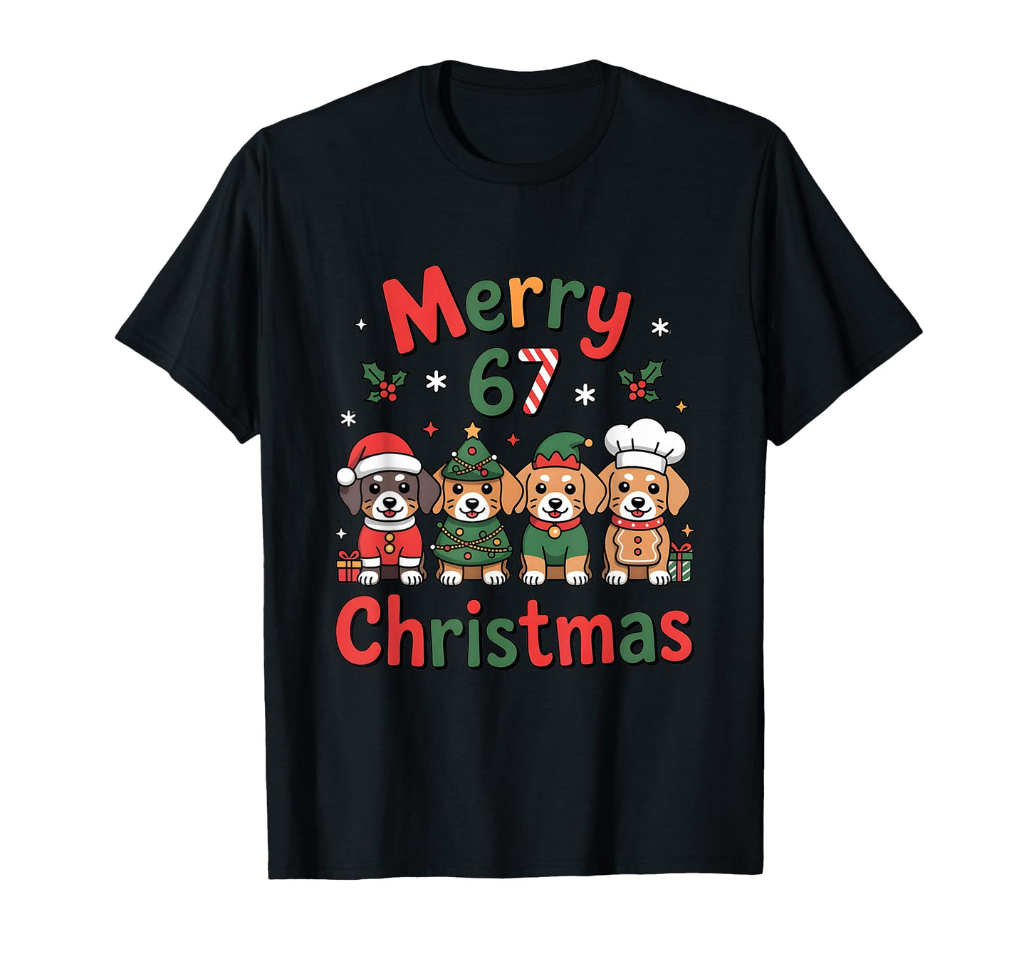 Cute Dachshund Christmas Design Funny Holiday Dog Art T-Shirt