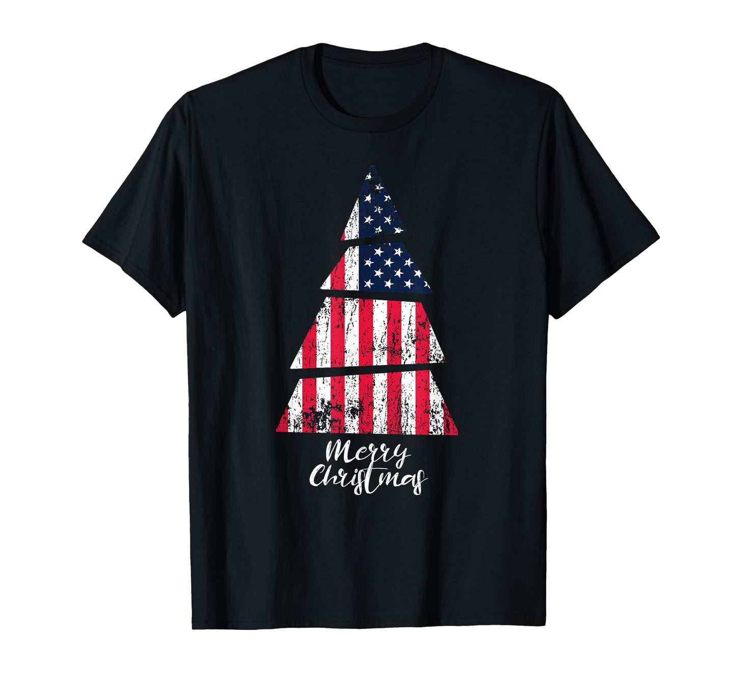 American Flag Christmas Tree - Merry Christmas T-shirt