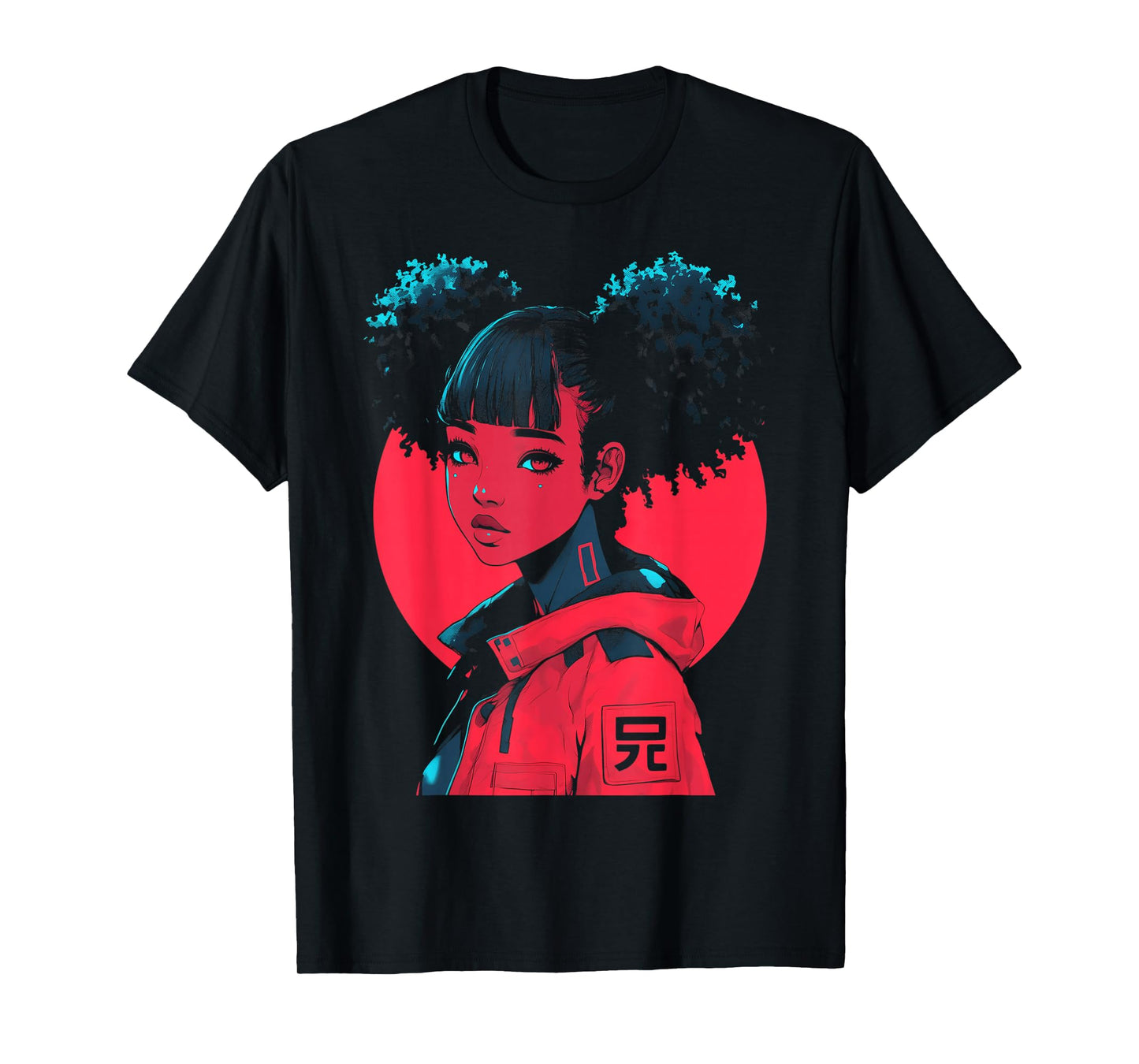 Harajuku Cyberpunk Black Girl Anime Manga Waifu Japanese T-Shirt