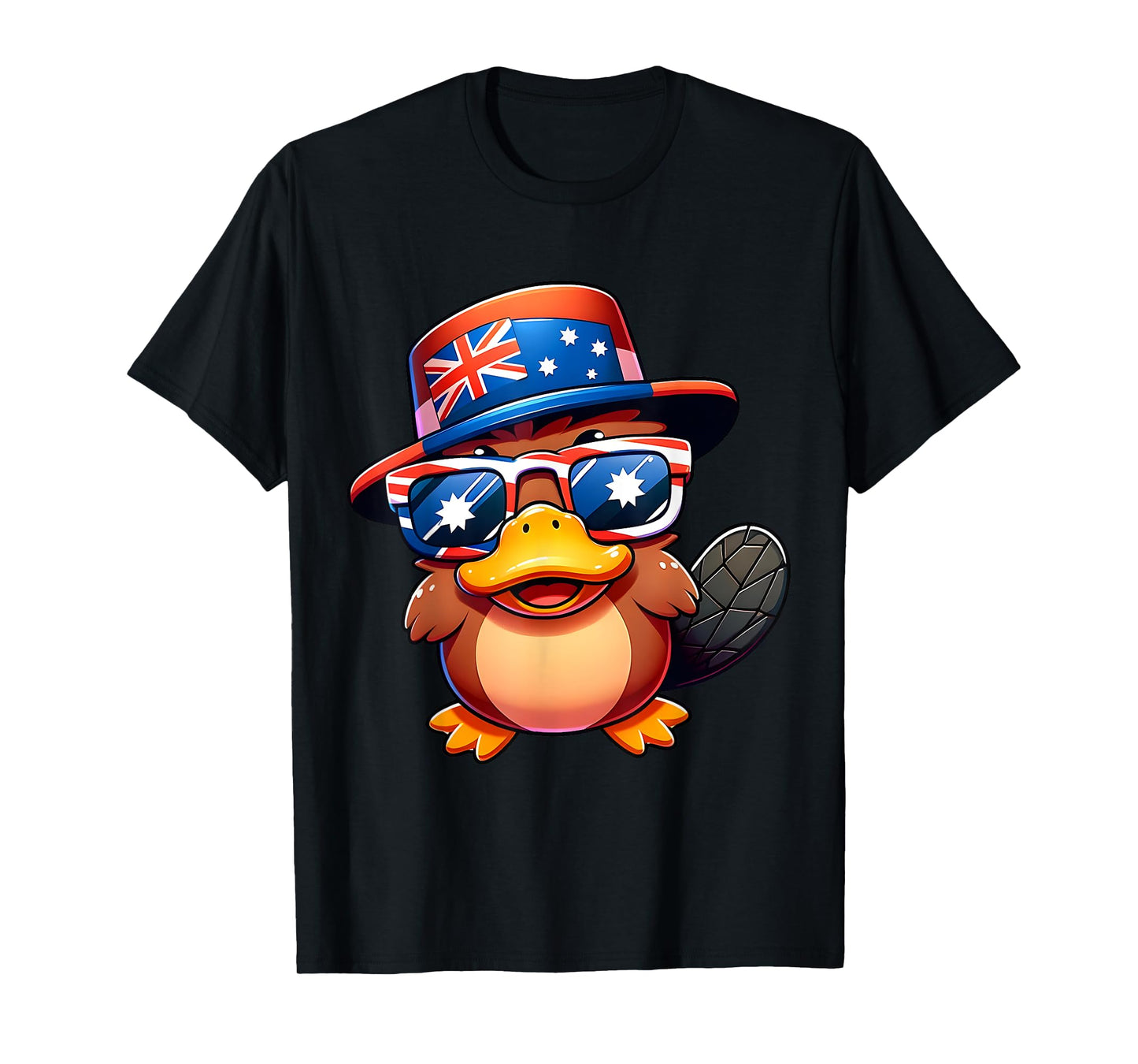 Australia Day Platypus Australian Flag Aussie Roo Adult Kids T-Shirt