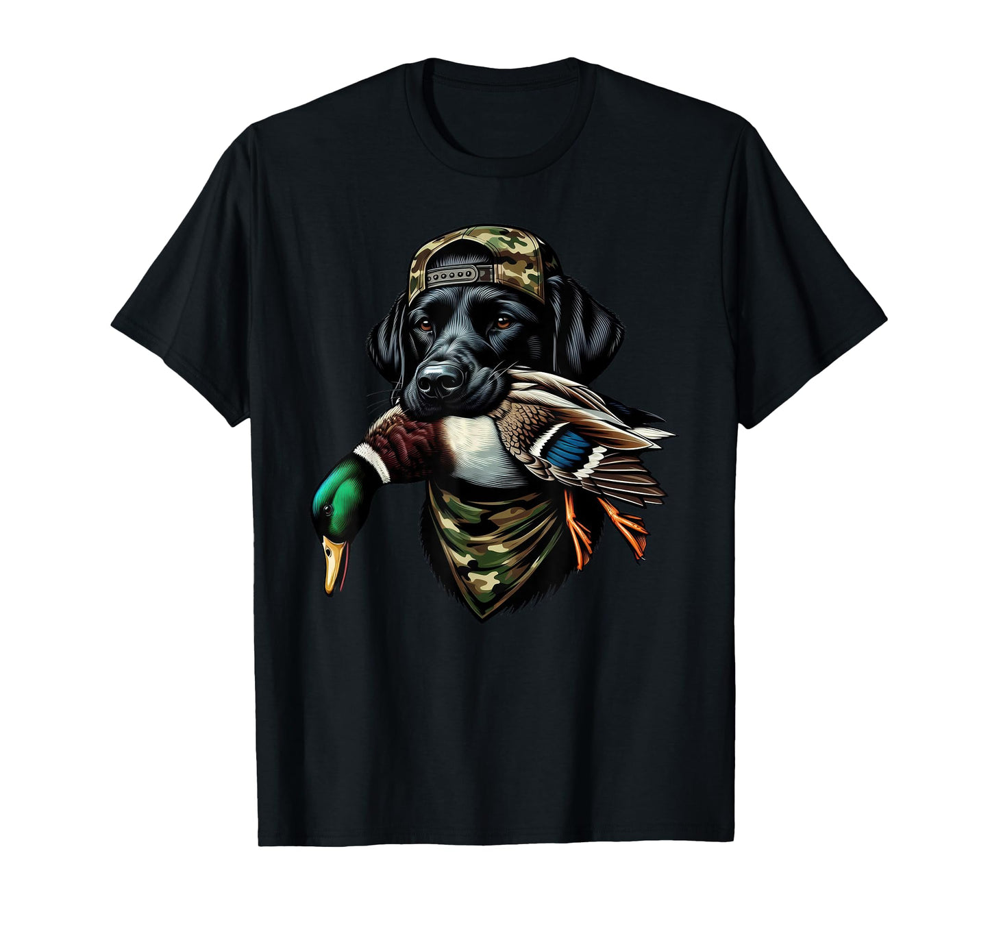 Labrador Hunting Dog with Duck Hello Hunting Season T-Shirt