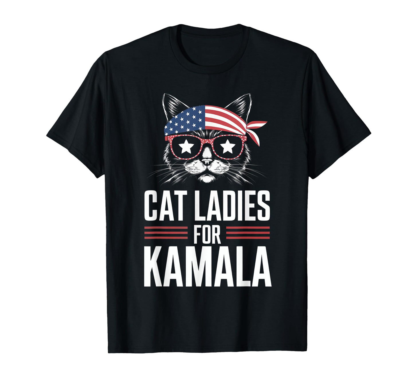 Cat Ladies for Kamala Funny Cat 2024 President Kamala-Harris T-Shirt