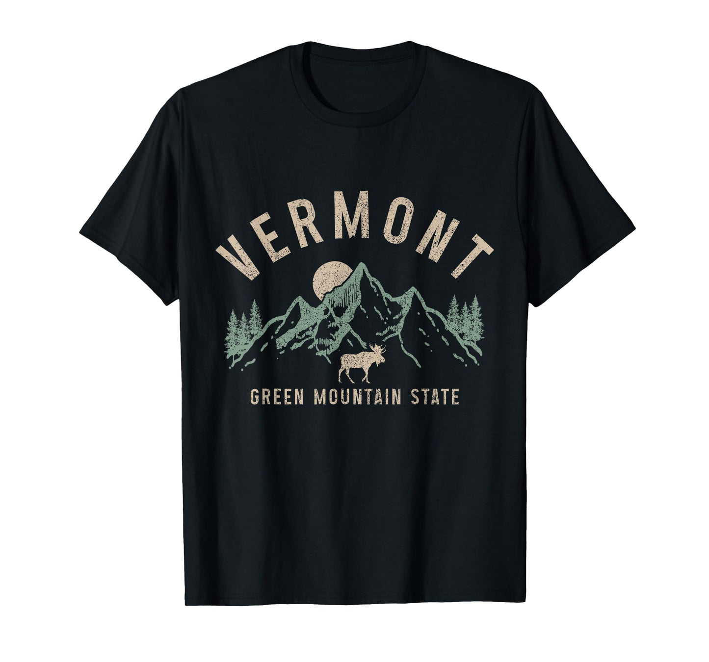 Vermont Green Mountain State Moose Vintage Pride T-Shirt