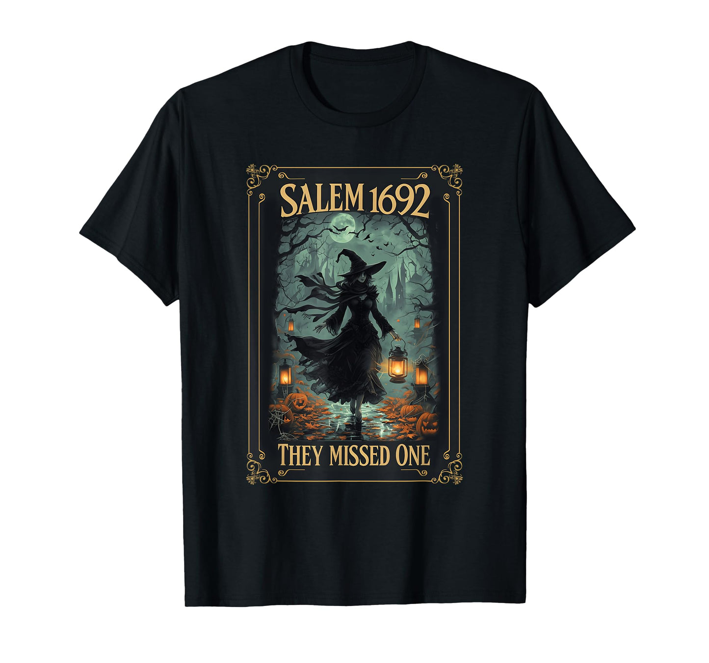 Salem 1692 They Missed One Halloween Witch Tarot Card Women T-Shirt
