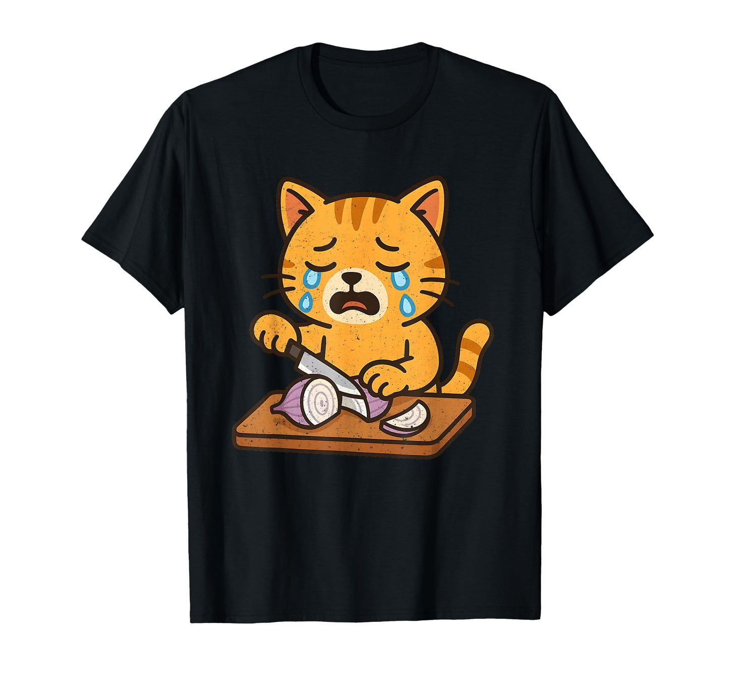 Crying Cat Cutting Onion T-Shirt