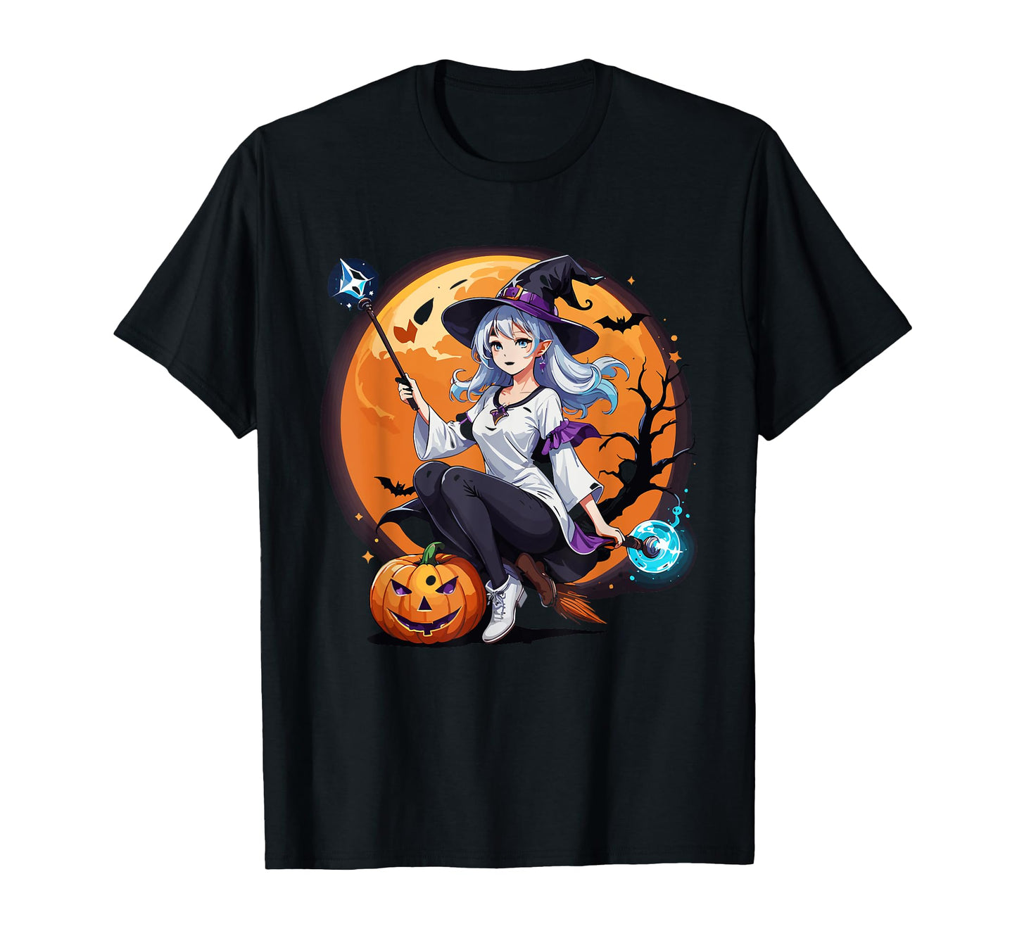 Sexy Anime Witch Girl Halloween T-Shirt