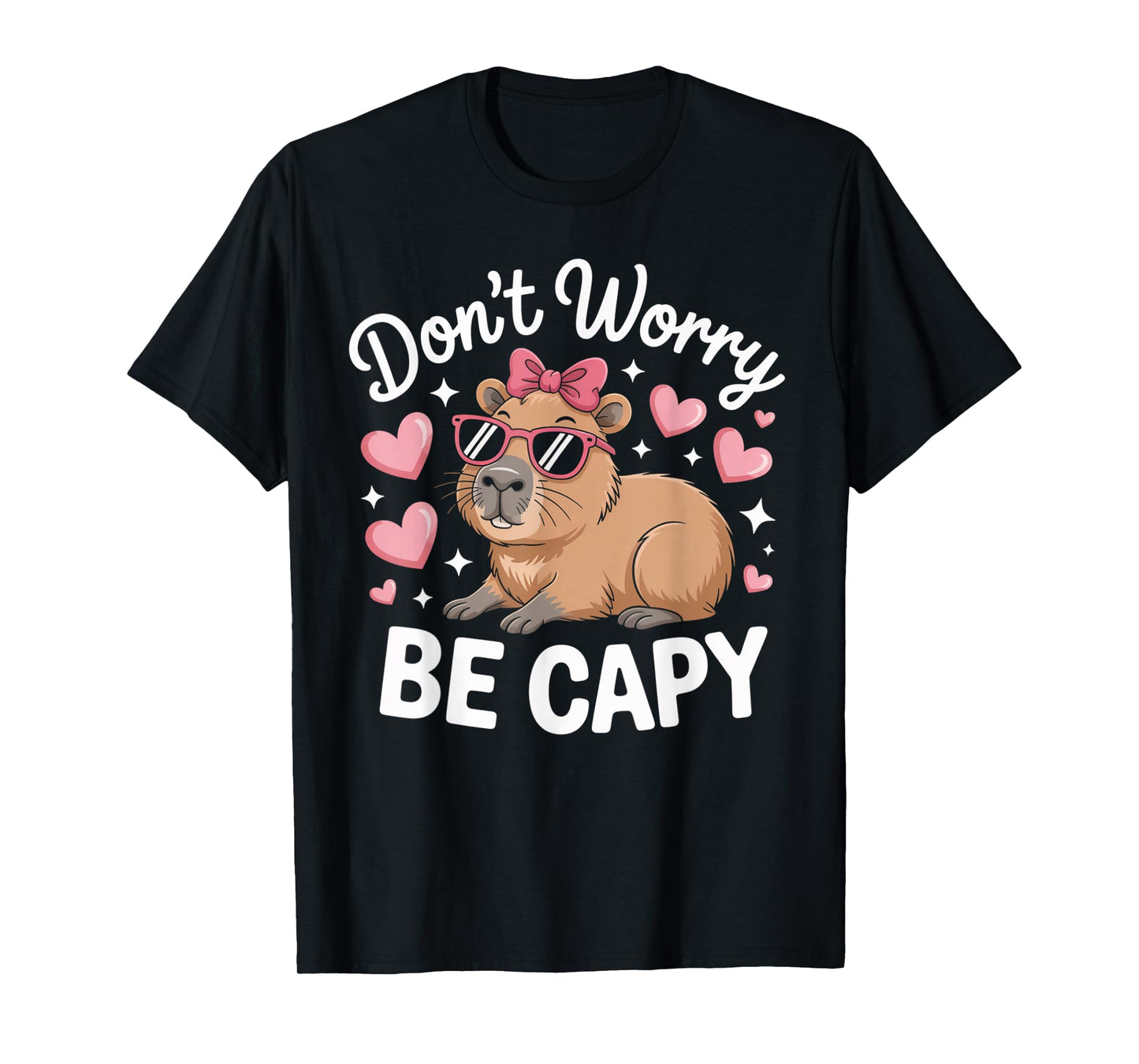 Funny Don't Worry Be Capy Kids Youth Womens Girl Capybara T-Shirt