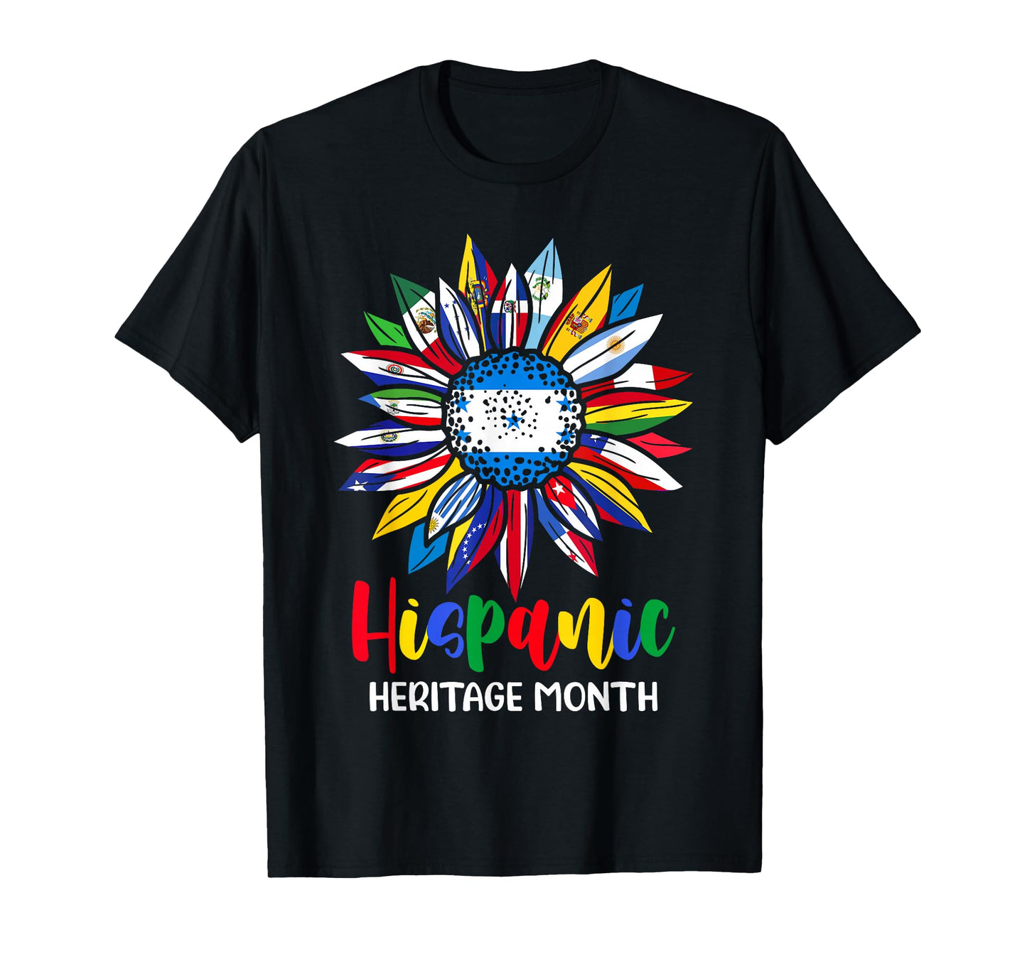 Hispanic Heritage Month Honduras Flag Sunflower Latino Flags T-Shirt