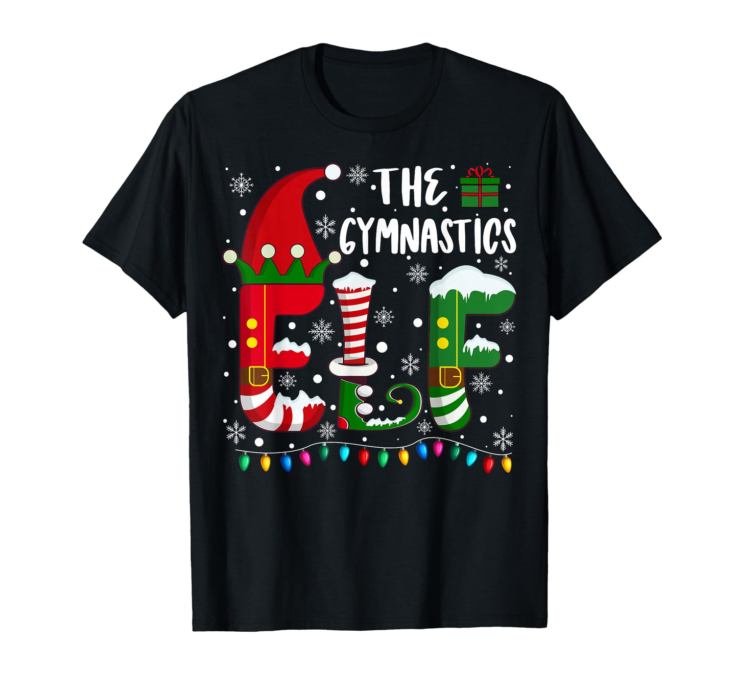 Funny Family Matching Pajamas Gymnastics ELF Christmas T-Shirt
