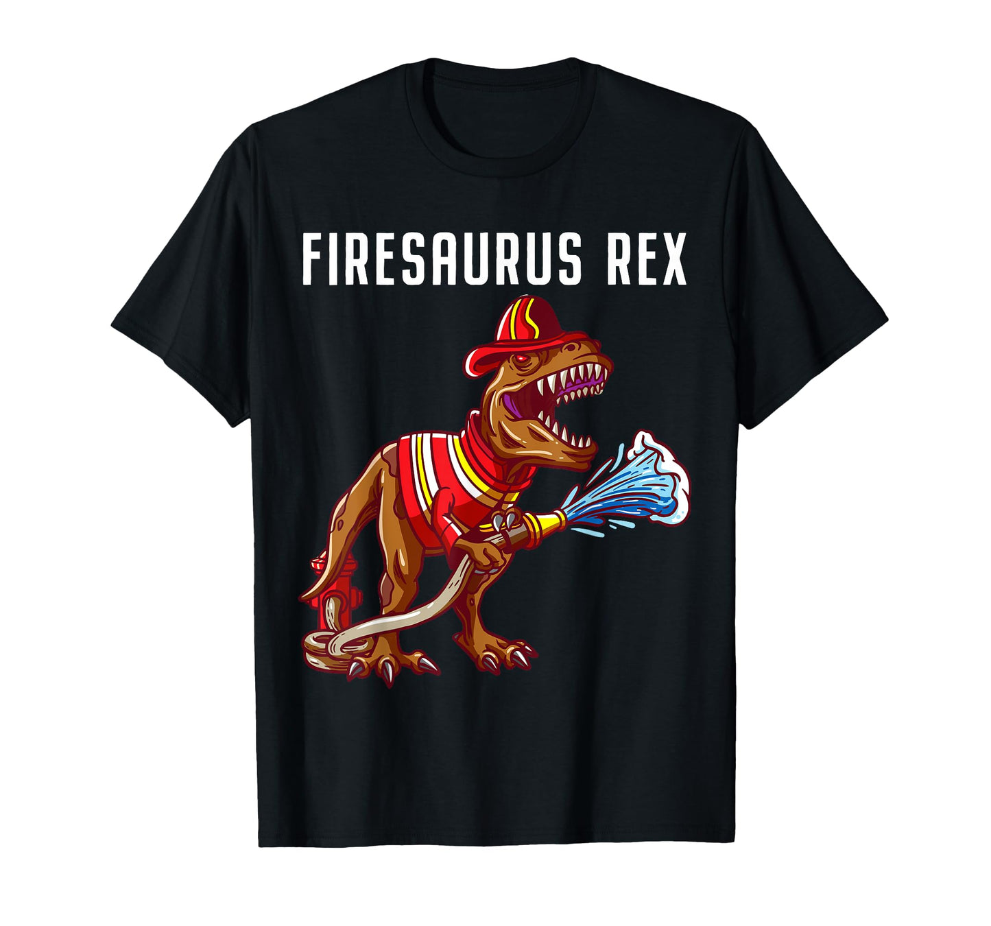Firefighter T Rex Dinosaur Kids Gifts For Fireman Boys T-Shirt