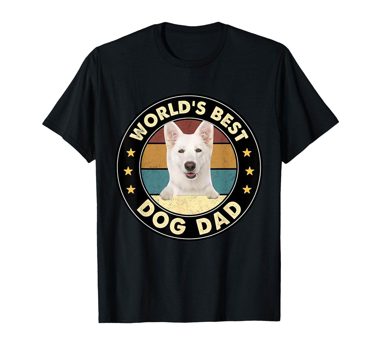 Vintage World's Best Best WHITE German Shepherd Dad Dog T-Shirt