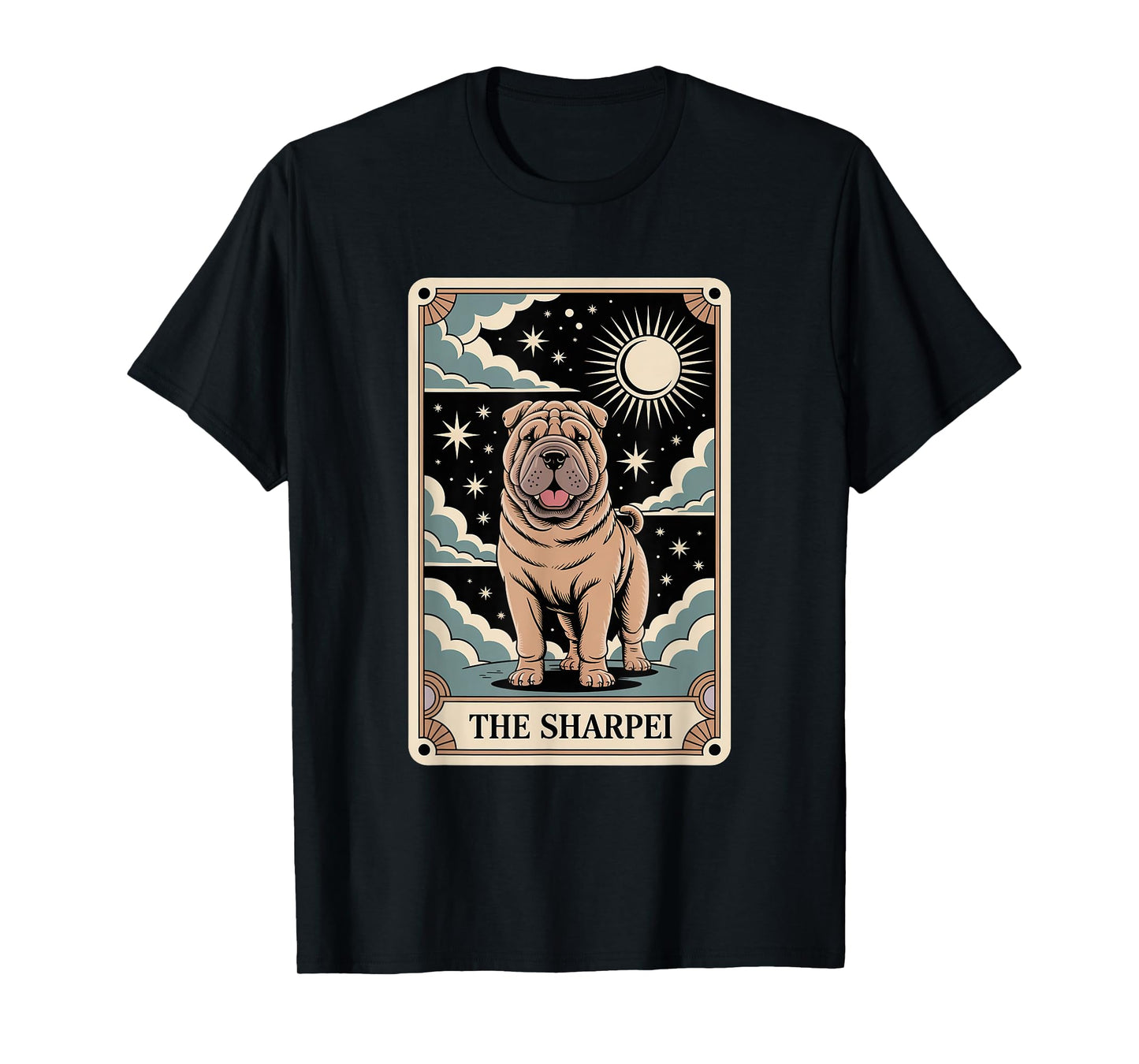 Retro Tarot Card Dog Sharpei T-Shirt