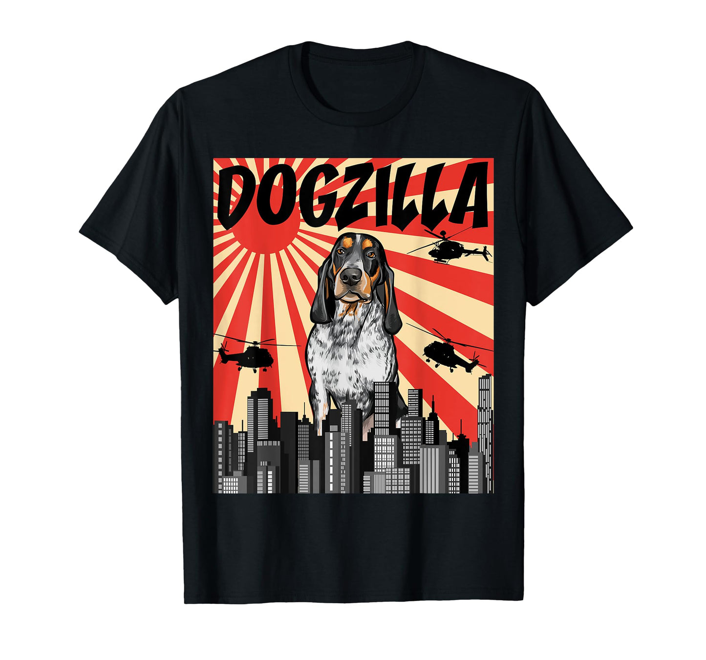 Funny Retro Japanese Dogzilla Bluetick Coonhound T-Shirt