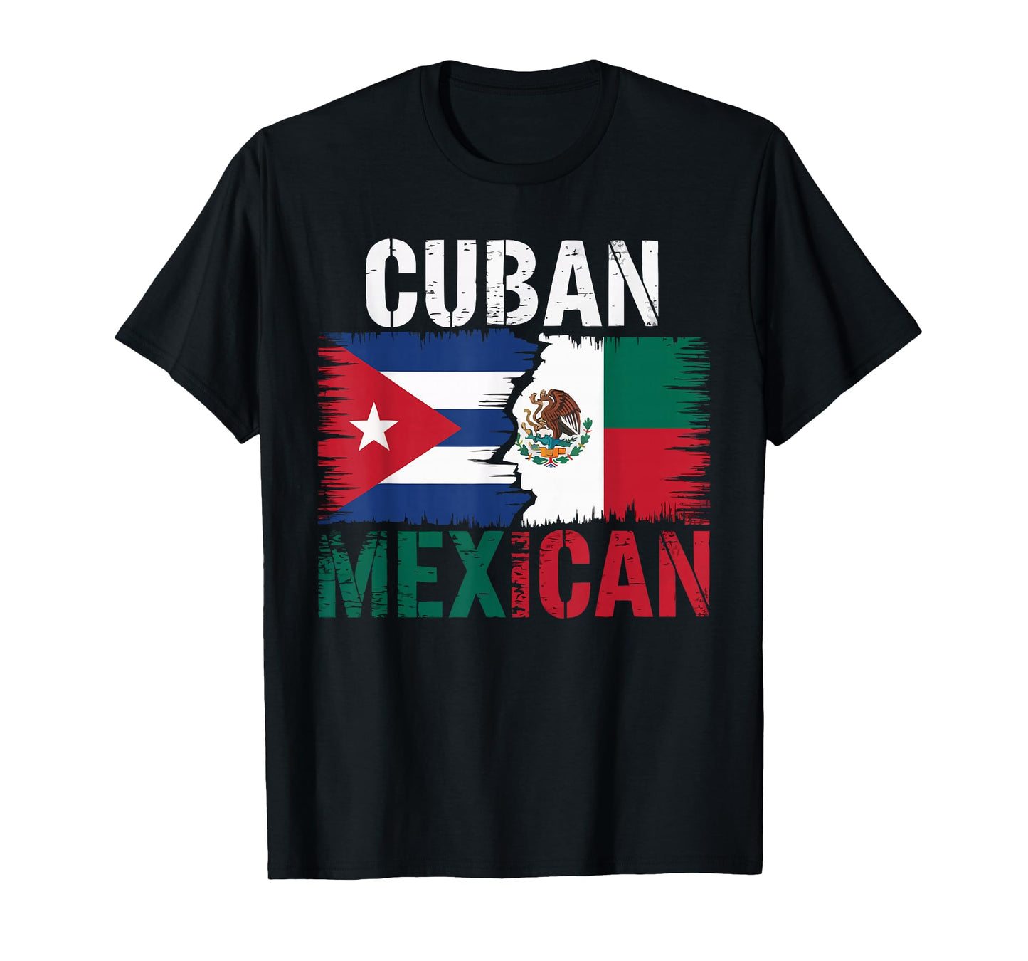 Half Cuban Half Mexican Country Mexico Flag Cuba T-Shirt
