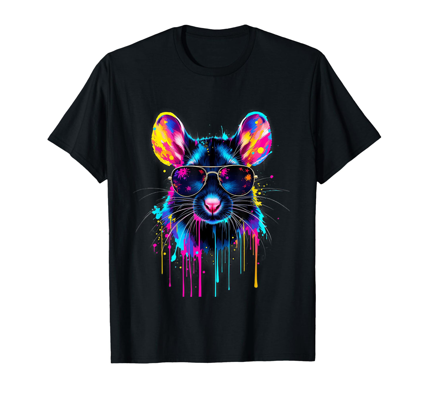 Rat Sunglasses Colorful Pop Art Pet Rat Lover T-Shirt