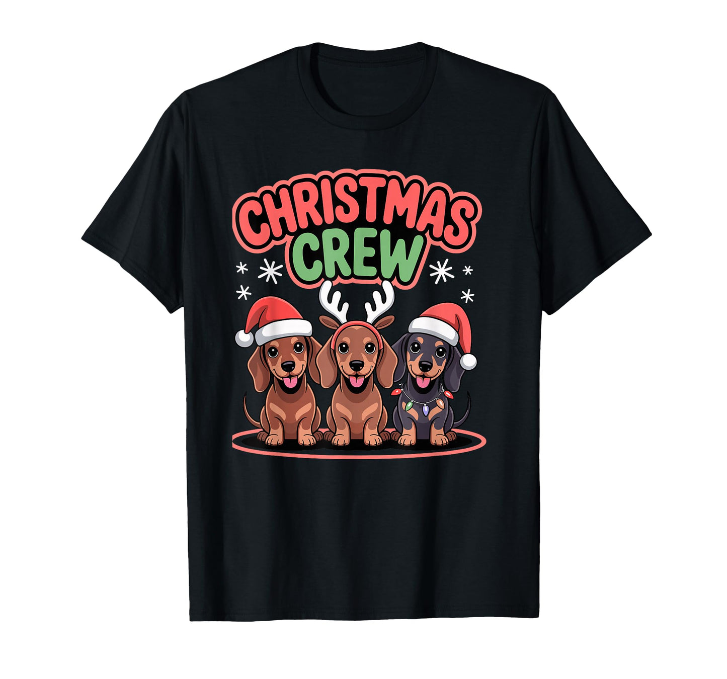 Christmas Crew Xmas Sausage Wiener Funny Christmas Dachshund T-Shirt