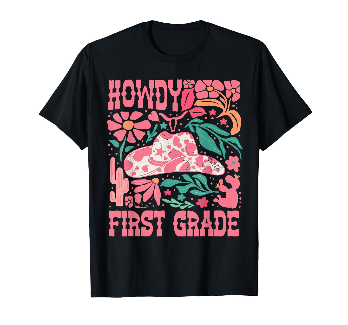 Howdy First Grade 1st Grade Teacher Western Cowboy Cowgirls T-Shirt