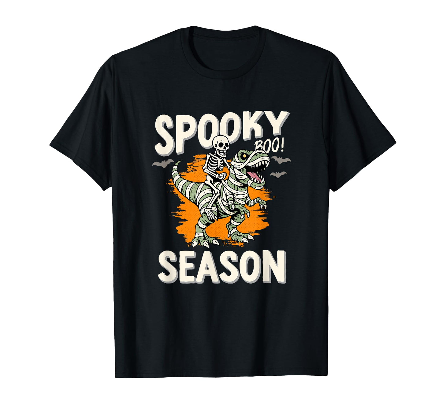 Skeleton Dinosaur Mummy Spooky Halloween Fun T-Shirt