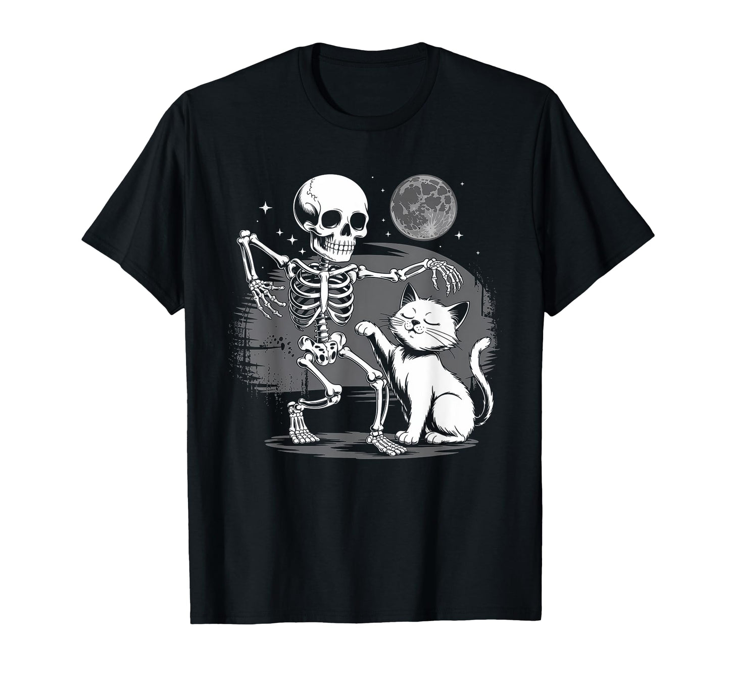 Skeleton Cat Skull Kitty Halloween Cat Lover Cute Goth T-Shirt