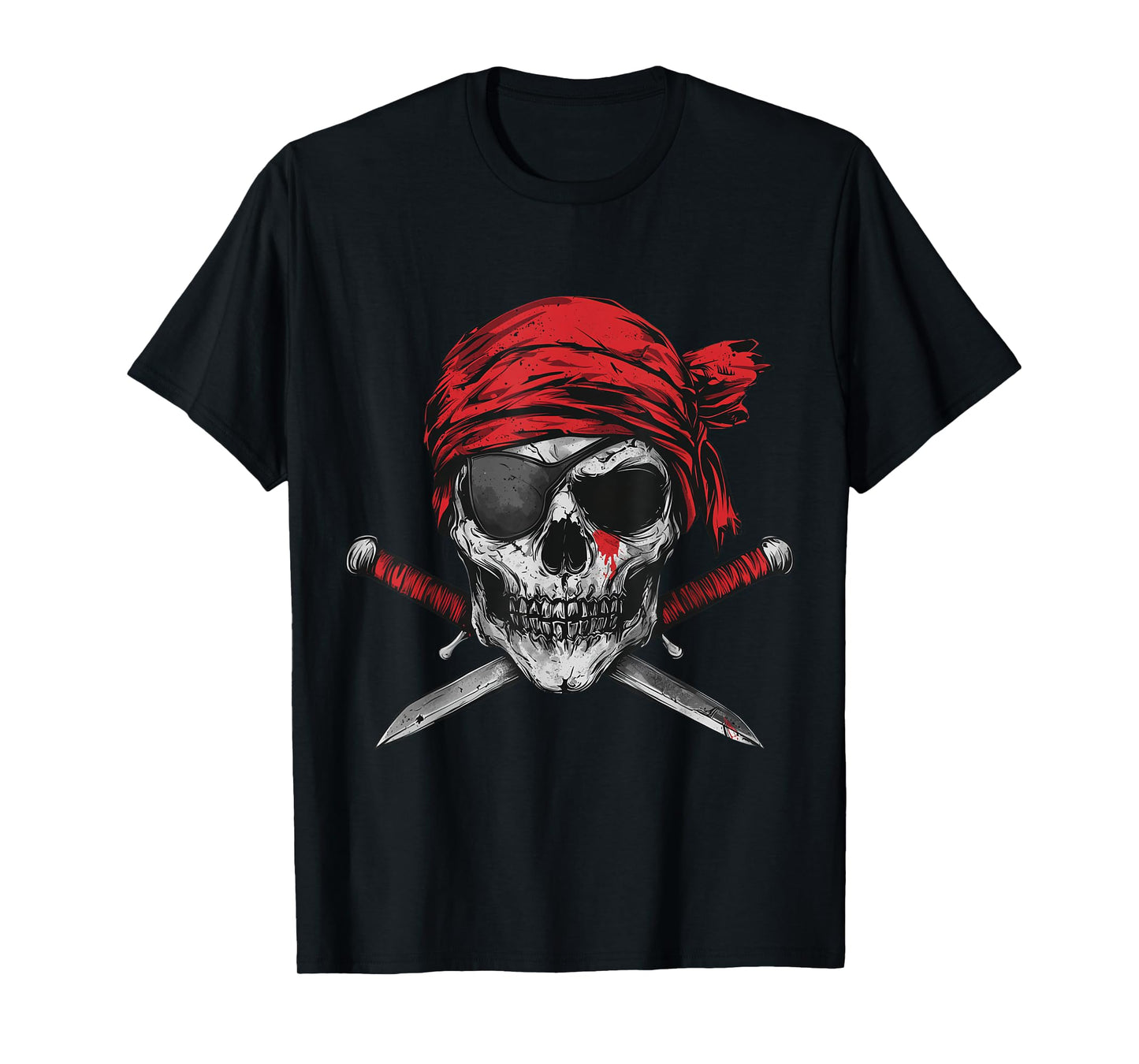 Pirate Flag Skull And Crossbones Skeleton Graphic Halloween T-Shirt
