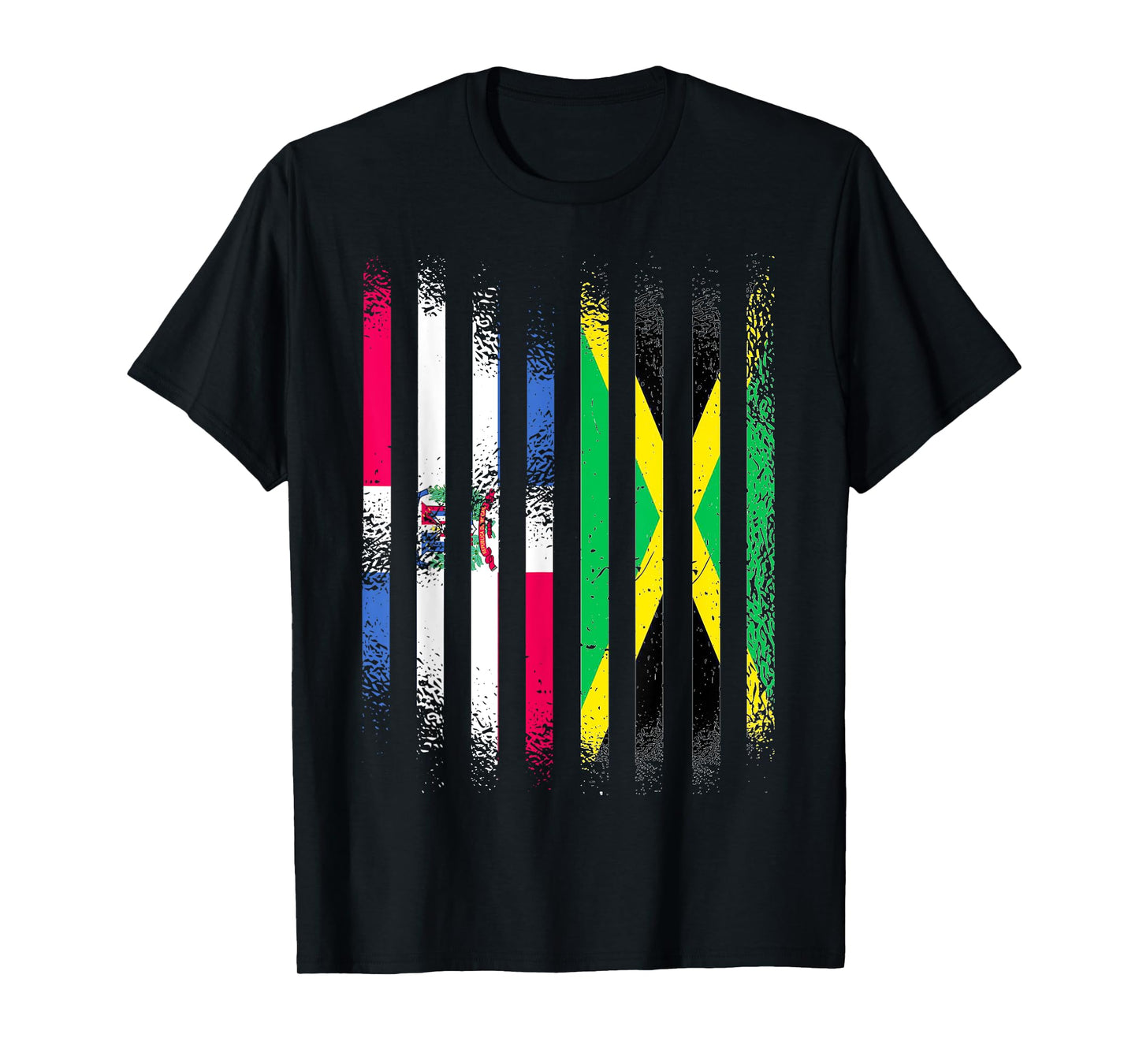 Dominican Republic Flag Jamaica Grown Country Flags Stripes T-Shirt