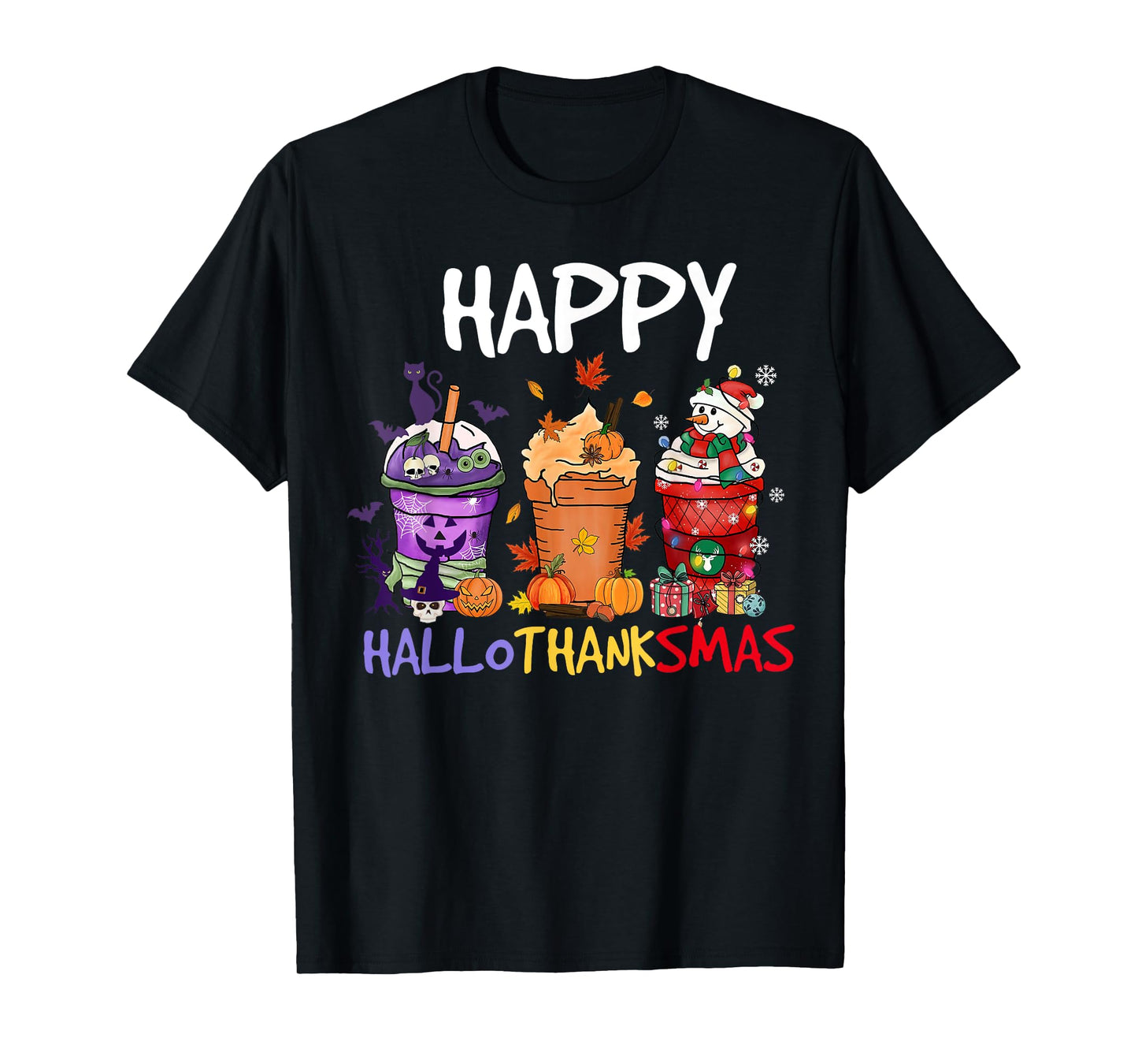 Halloween Thanksgiving Happy Hallothanksmas Season Coffee T-Shirt