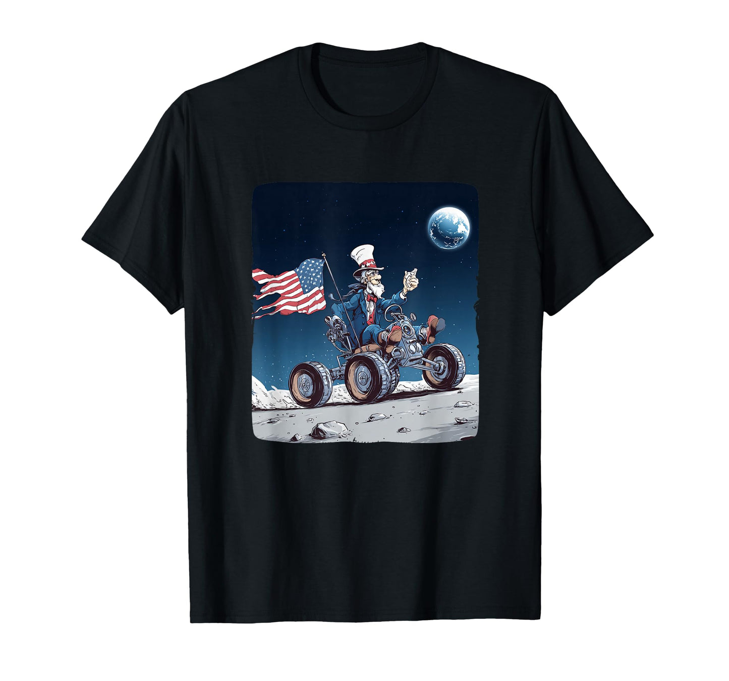 Awesome US President on Moon with Cool Vehicle T-Shirt