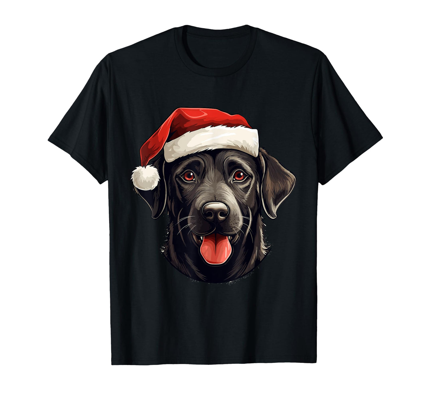 Labrador Retriever Dog Designs Unisex-Adults T-Shirt Small Black Cartoon Christmas