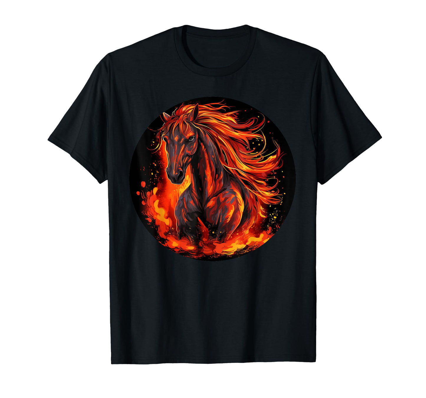 Funny burning horse outfit for horses flames lovers T-Shirt