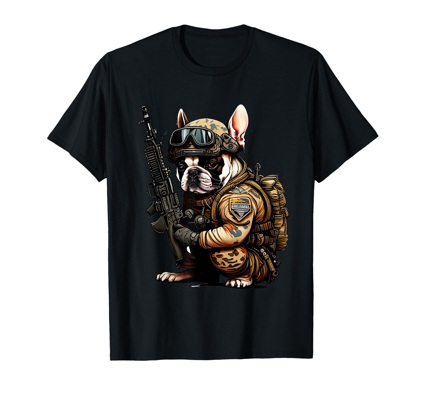 Military Bulldog Tactical Frenchie Ready For Action T-Shirt