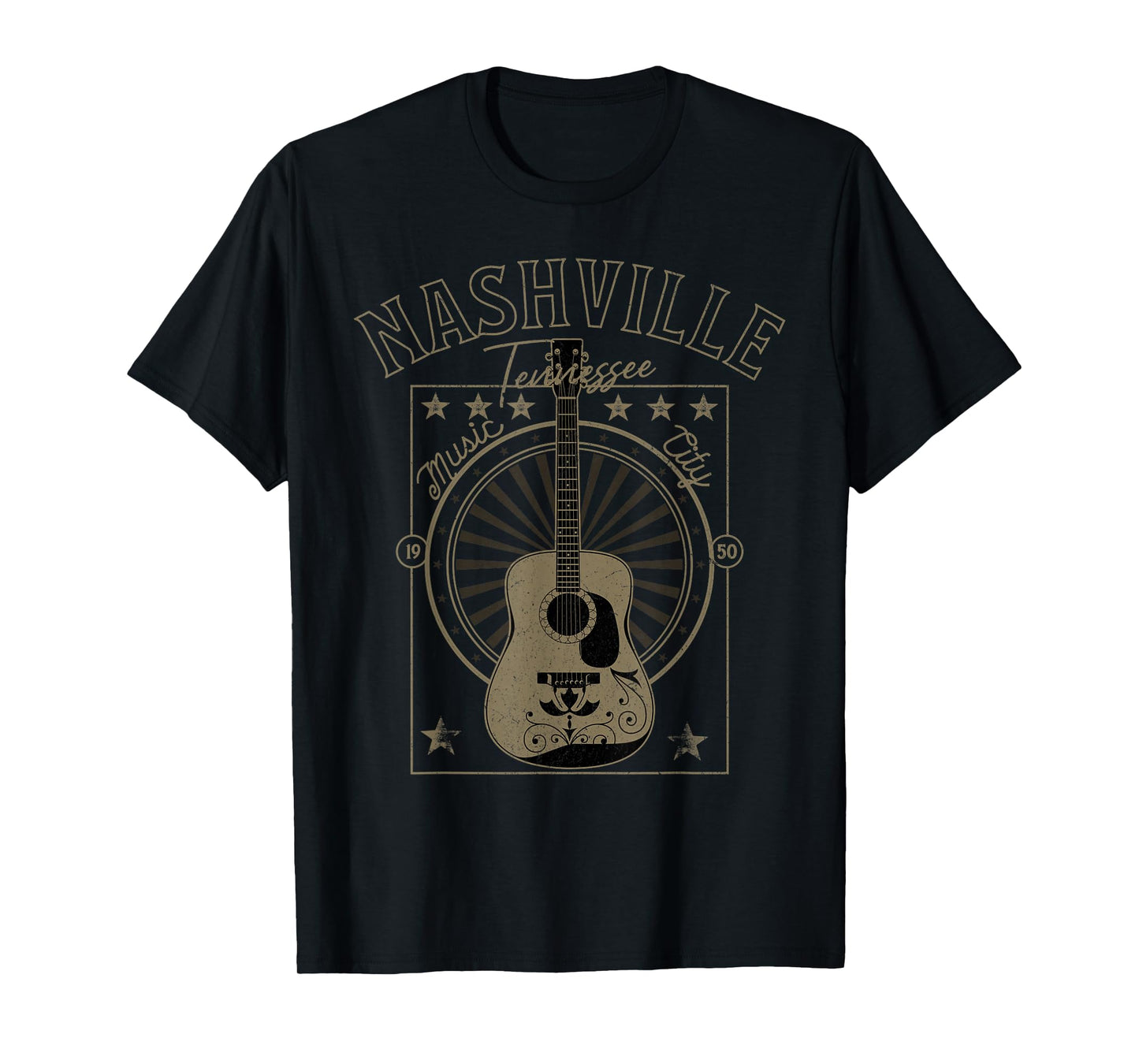 Nashville Tennessee Country Music City Guitar Gift Men Women T-Shirt