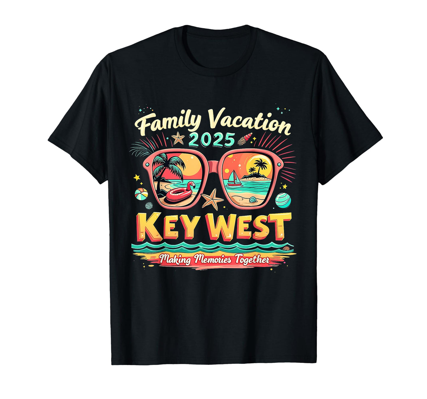 Funny Key West Family Vacation 2025 Tropical Vibes Costume T-Shirt