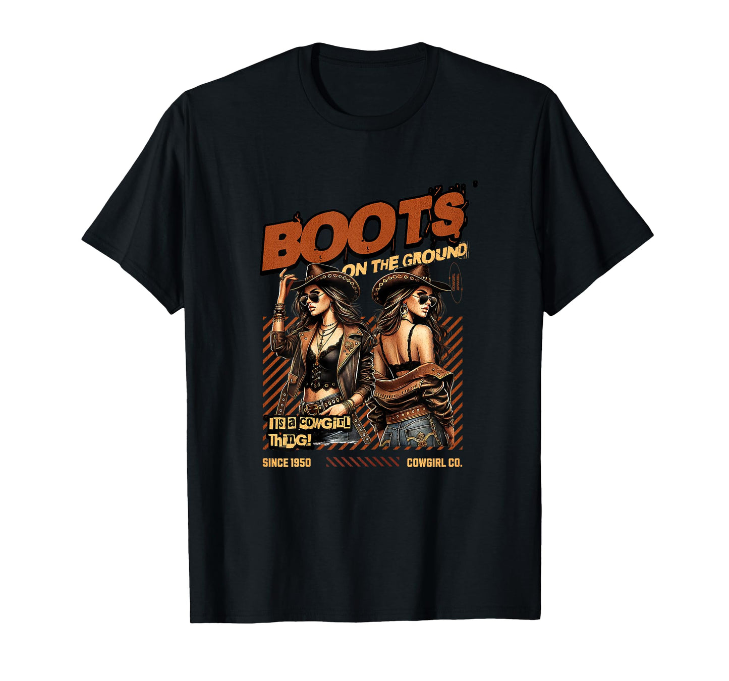 Cowgirl Linedance Boots On The Ground T-Shirt