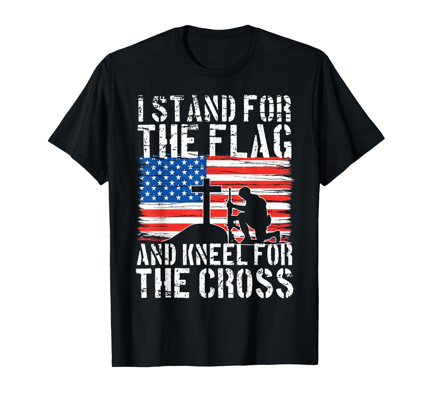 I Stand for The Flag And Kneel for The Cross T-Shirt