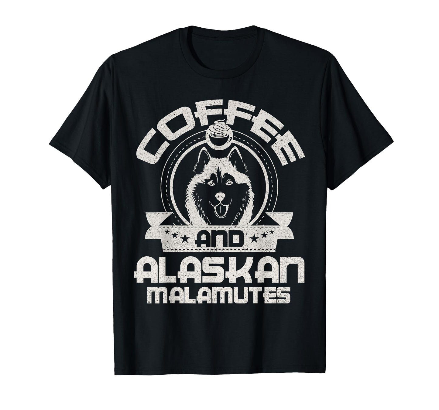 Coffee And Alaskan Malamute Coffee Drinking Dog Owner Lover T-Shirt