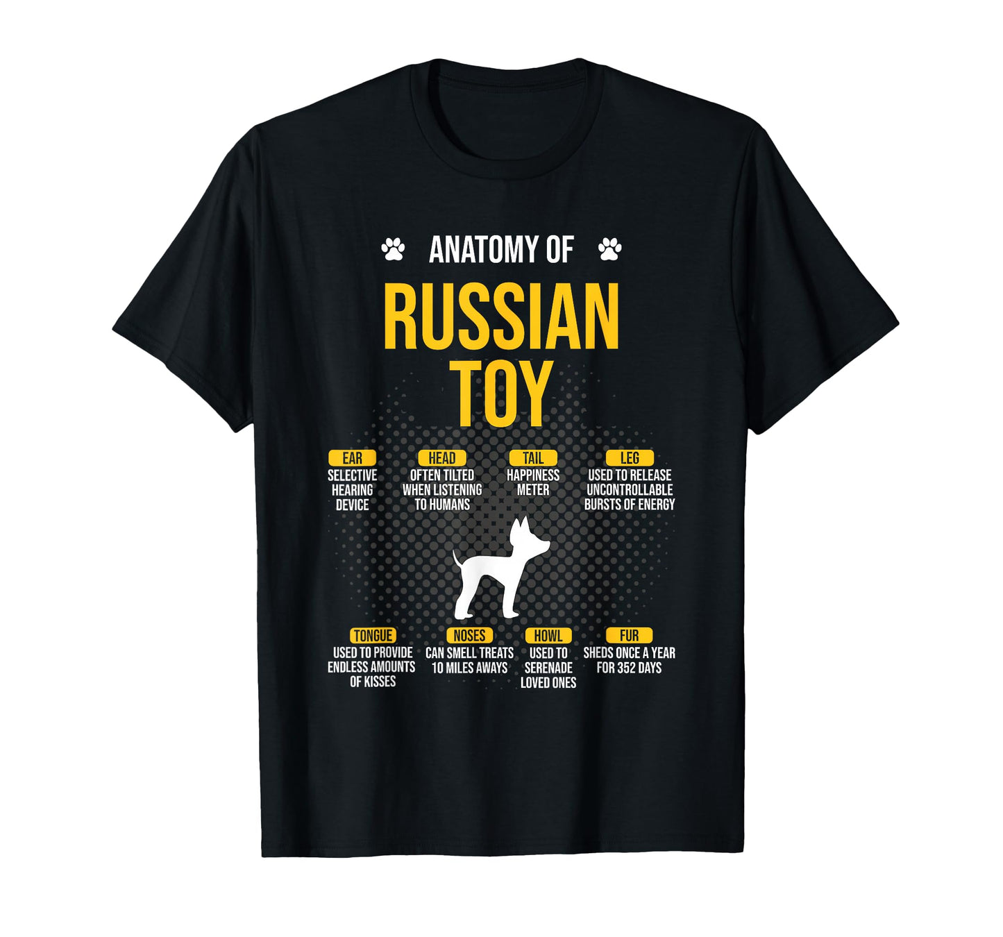Anatomy Of Russian Toy Dog Lover T-Shirt