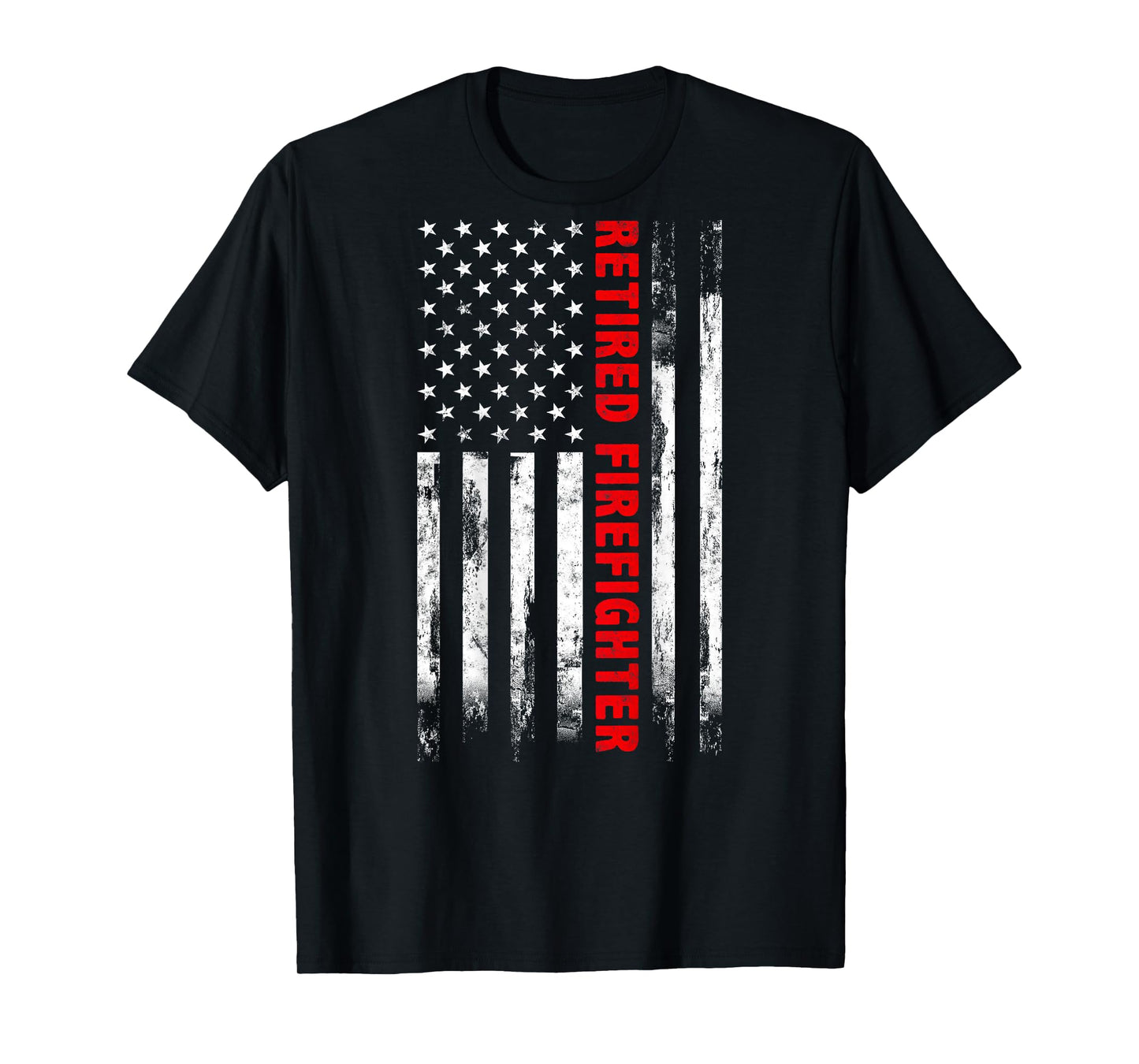 Retired Firefighter Thin Red line American flag Gift Fireman T-Shirt