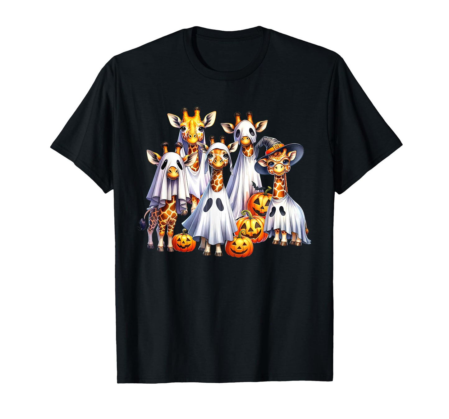 Spooky Ghost Giraffe Halloween Funny African Animal Lover T-Shirt