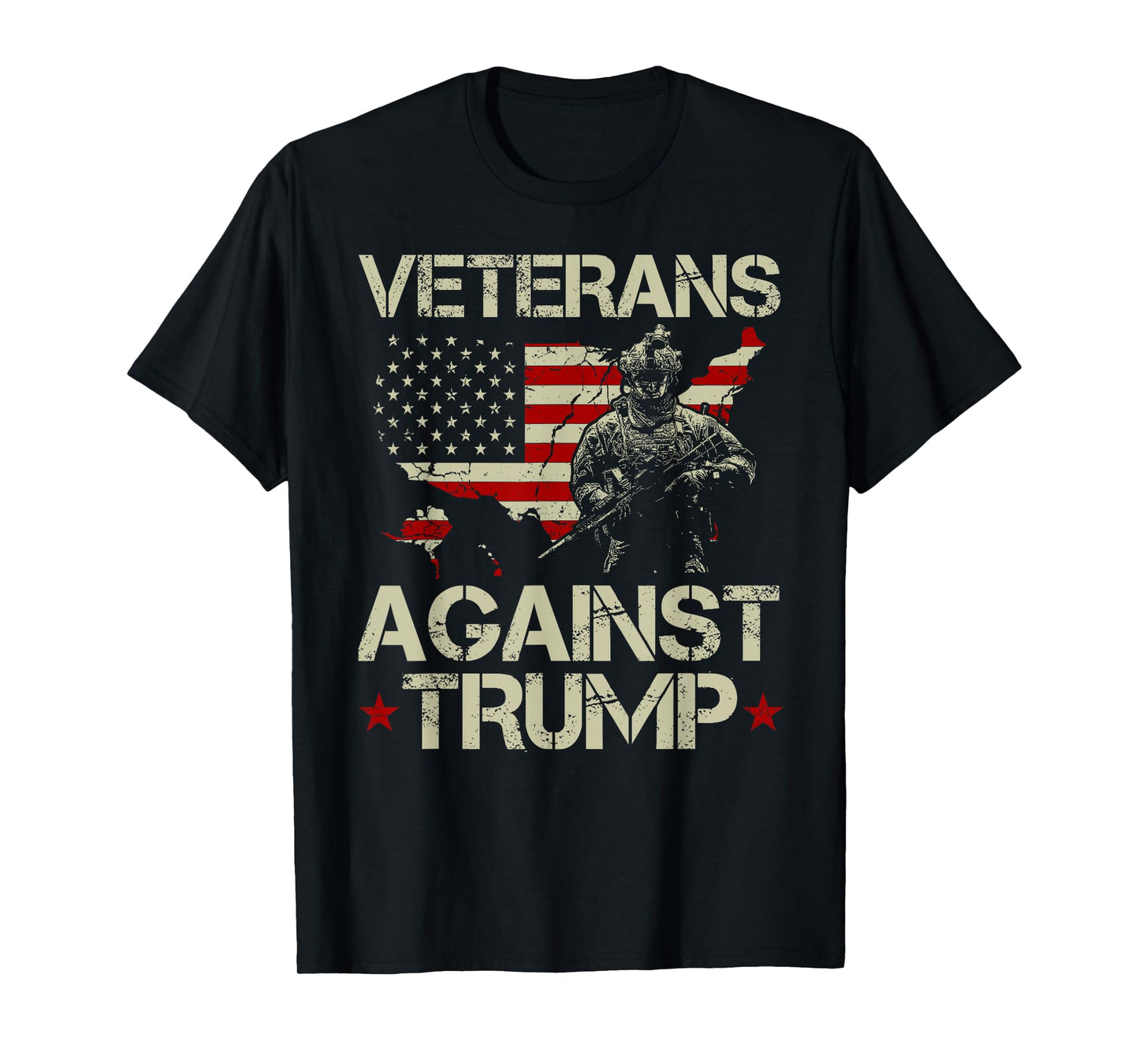 Veterans Against Donald Trump American Flag Gift T-Shirt T-Shirt