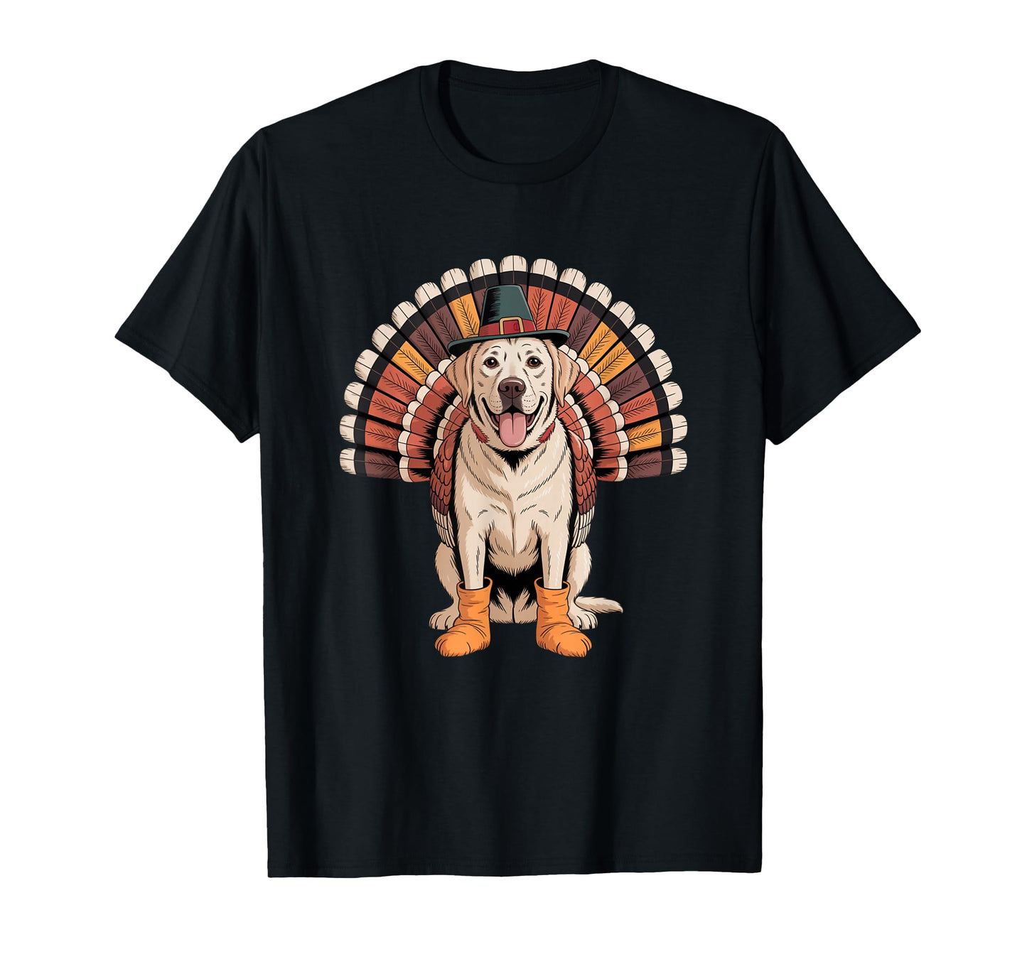 Funny Labrador Retriever Dog Turkey Thanksgiving Art T-Shirt