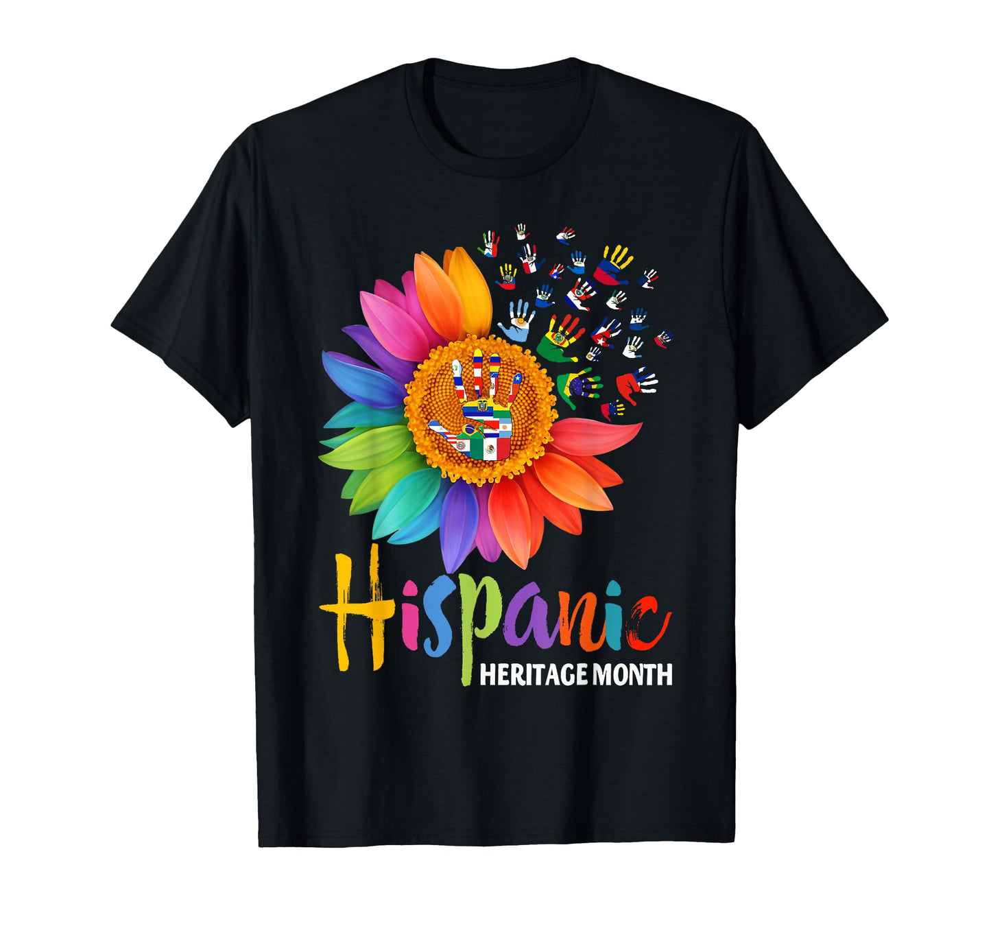 National Hispanic Heritage Month Sunflower All Countries T-Shirt