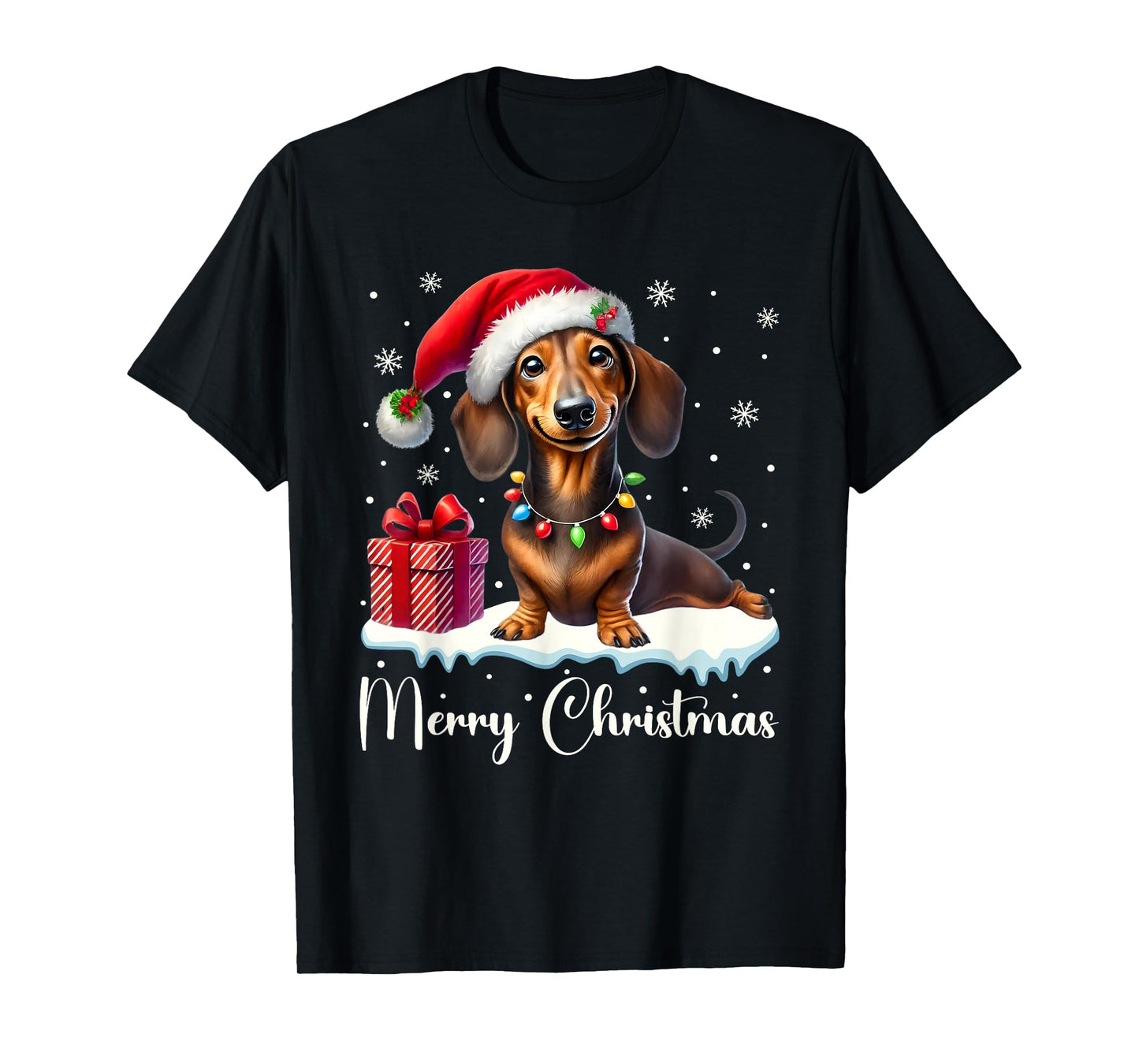 Christmas Pajamas Christmas Outfit Cute Dachshund Dog T-Shirt