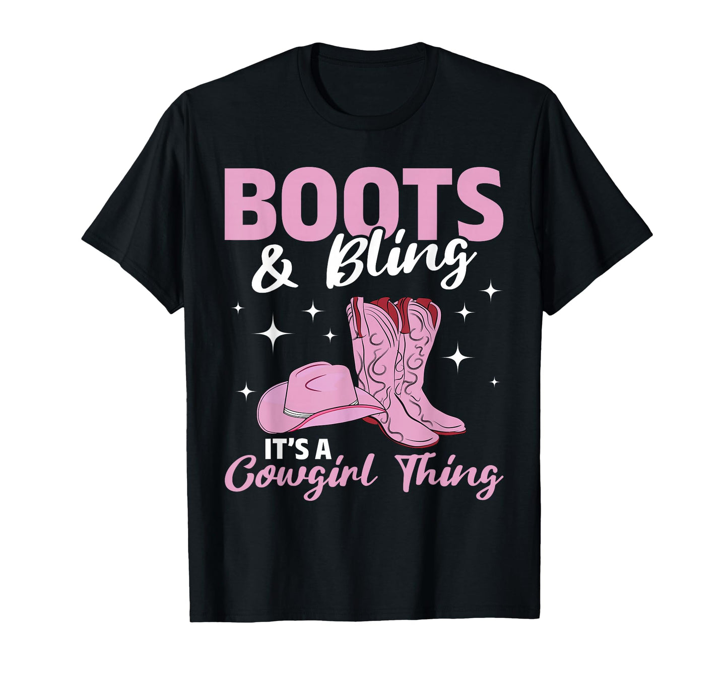 Rodeo Western Country Southern Cowgirl hat - Boots & Bling T-Shirt