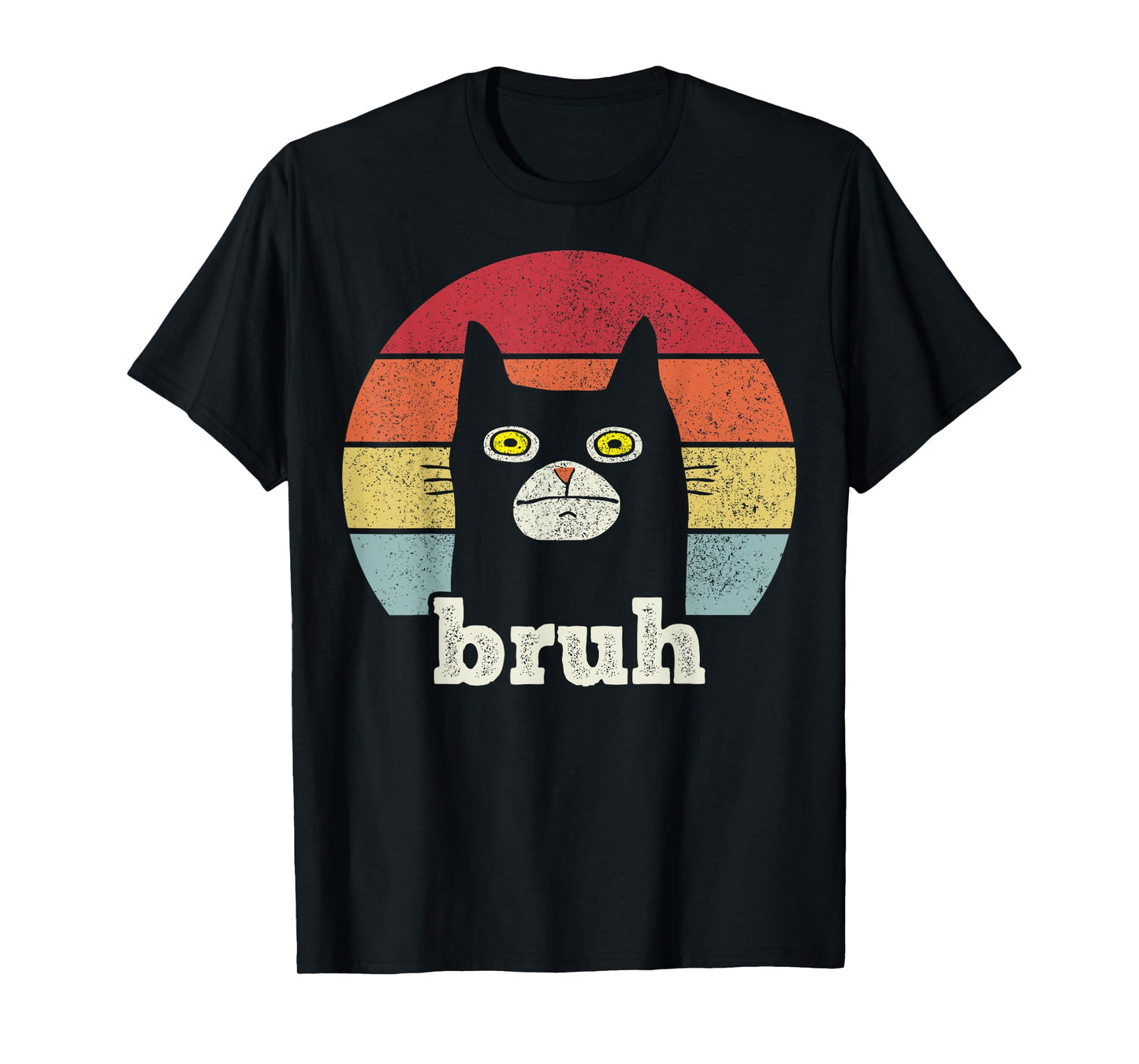 Funny Bruh Cat Meme Retro Style T-Shirt