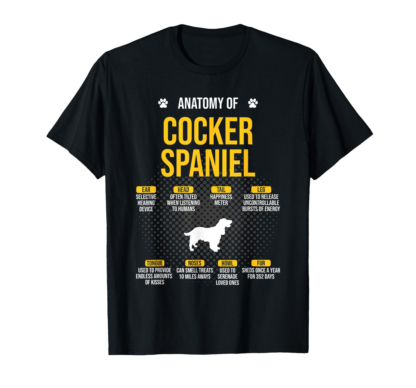 Anatomy Of Cocker Spaniel Dog Lover T-Shirt
